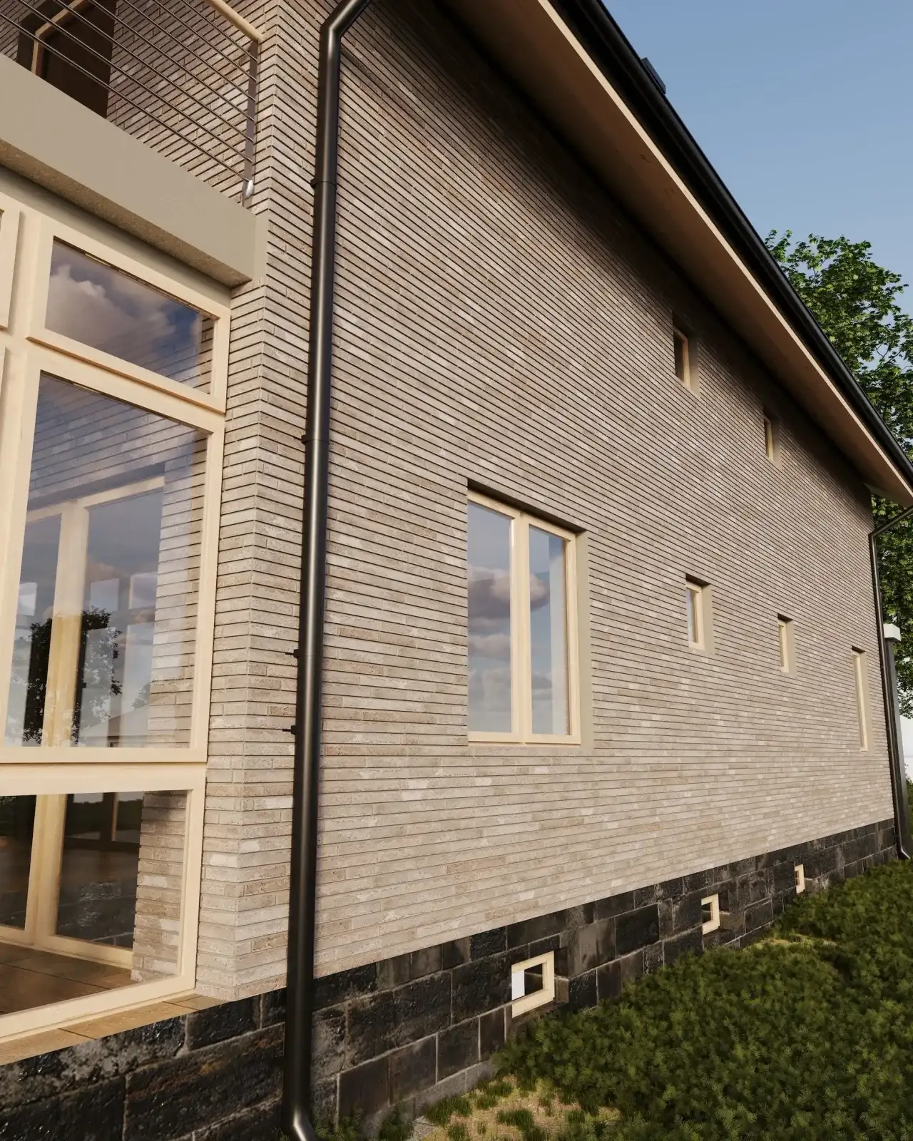 Фасадна плитка Loft Brick Rockface 538 сірий ригель, фото 3