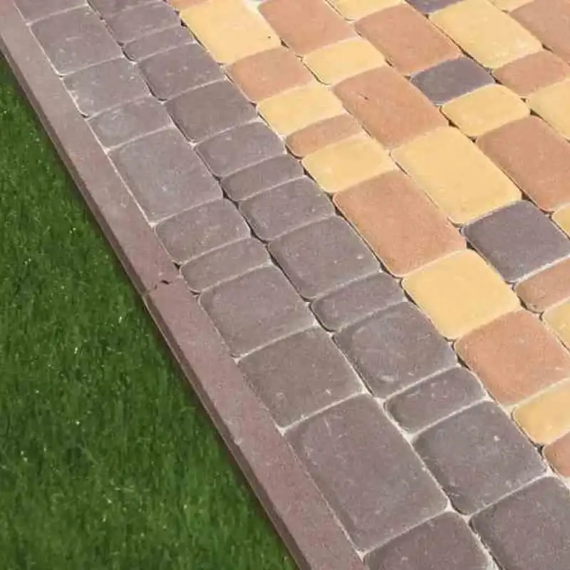 Бордюр парковий (паз-гребінь) 1000×200×60 Золотий Мандарин гірчичний — бордюр паз-гребінь між бруківкою та газоном