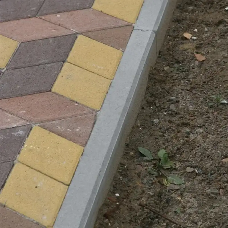Бордюр парковий (паз-гребінь) 1000×200×60 Золотий Мандарин гірчичний — бордюр паз-гребінь уздовж доріжки з ромбовидної плитки