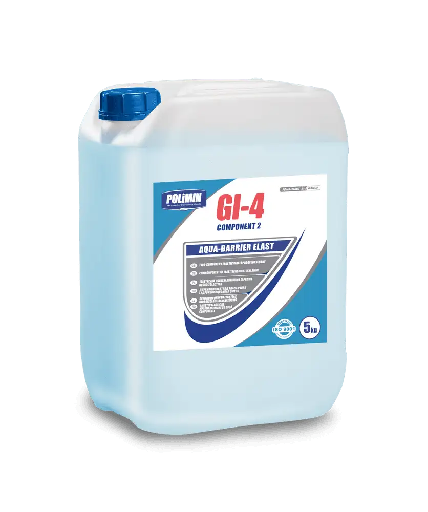 Гідроізолююча суміш еластична Polimin GI-4 Aqua Barrier Elast, комплект (17,5кг + 5л)
