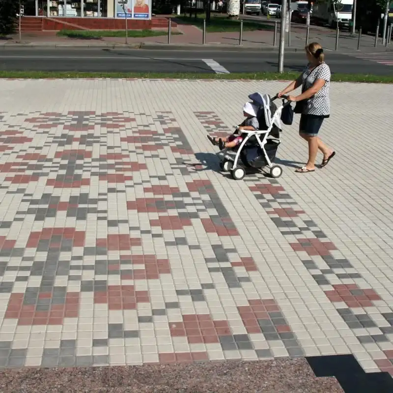 Тротуарна плитка Золотий Мандарин Квадрат 100×100 60 мм червоний