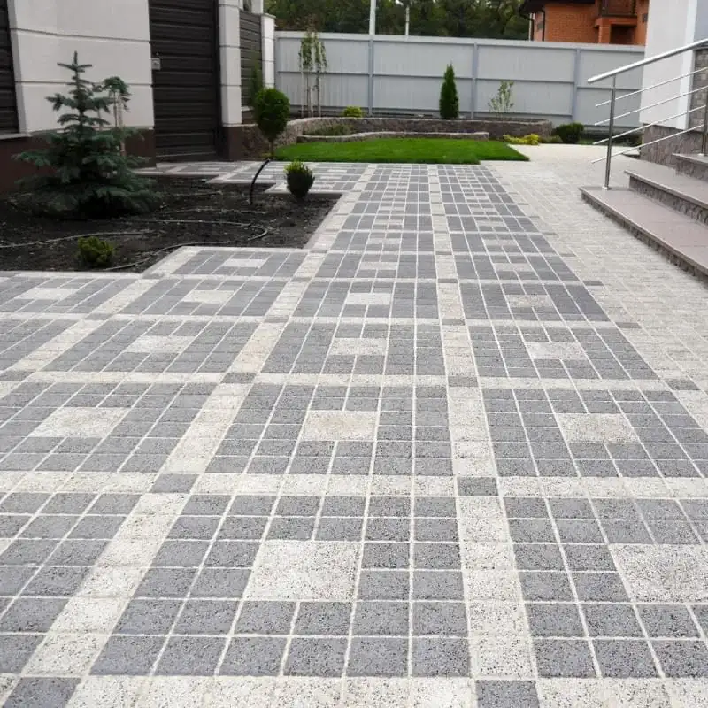 Тротуарна плитка Золотий Мандарин Квадрат 100×100 60 мм бісер меланж