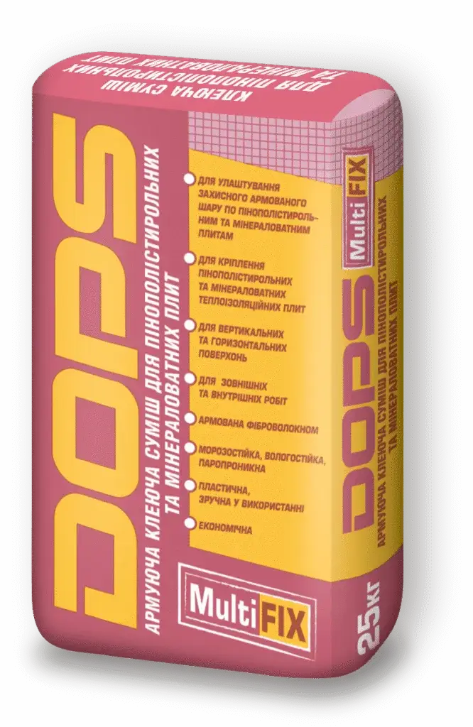 Армуюча клейова суміш для теплоізоляційних плит DOPS MultiFix (25 кг)