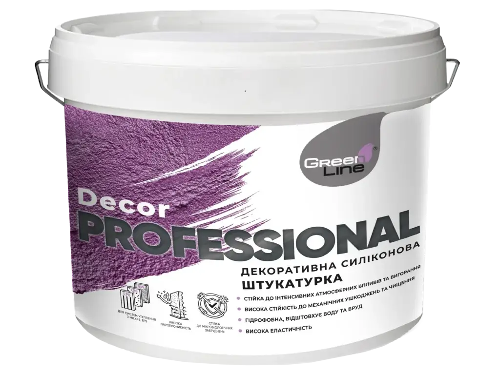 Декоративна силіконова штукатурка «камінцева» Green Line Decor Professional (25 кг)