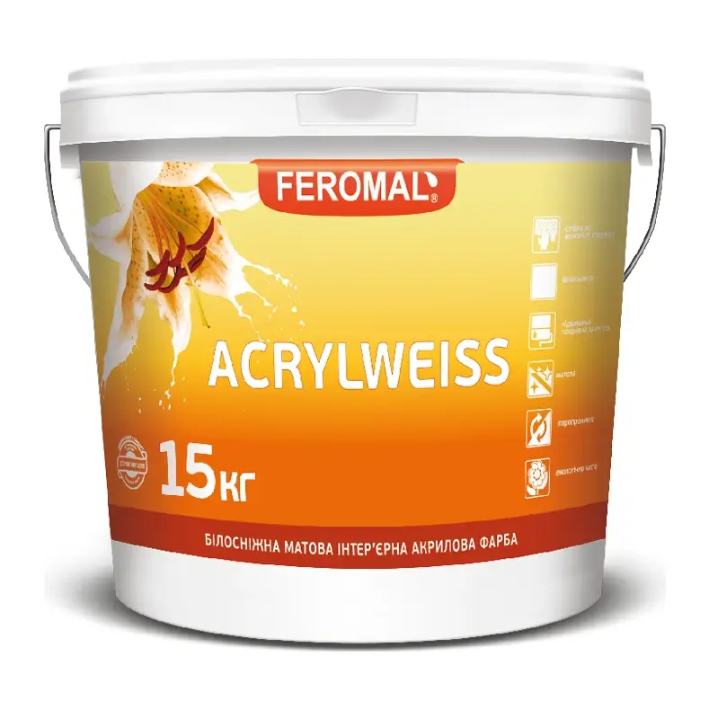 Фарба інтер'єрна акрилова біла FEROMAL 30 ACRYLWEISS (15 кг)
