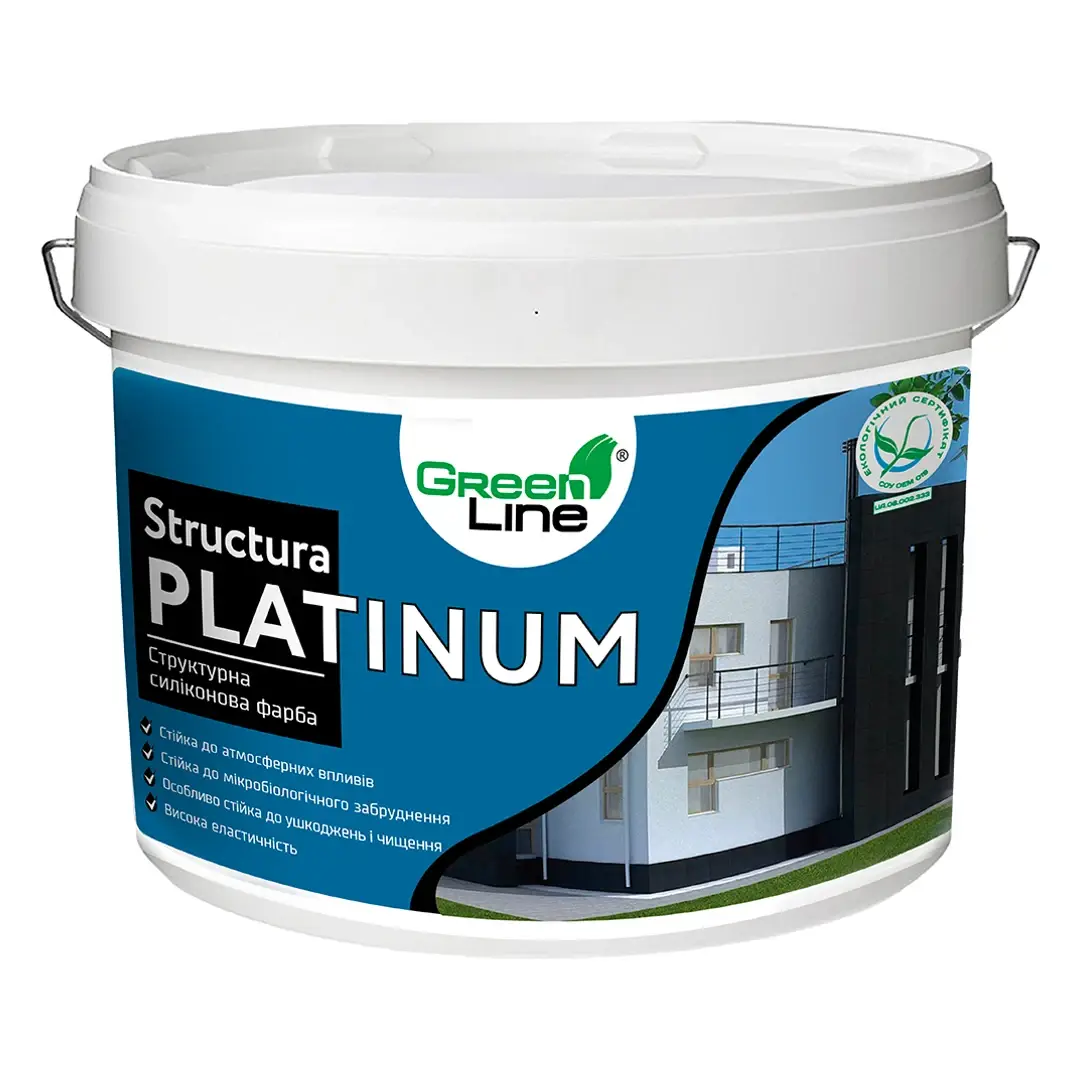 Фарба структурна силіконова Green Line Structura Platinum (16 кг)