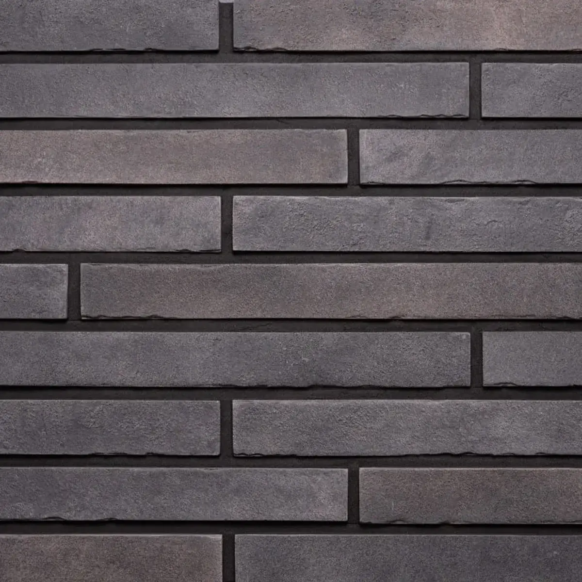 Фасадна плитка Loft Brick Luna 490 XL Long чорно-сірий ригель