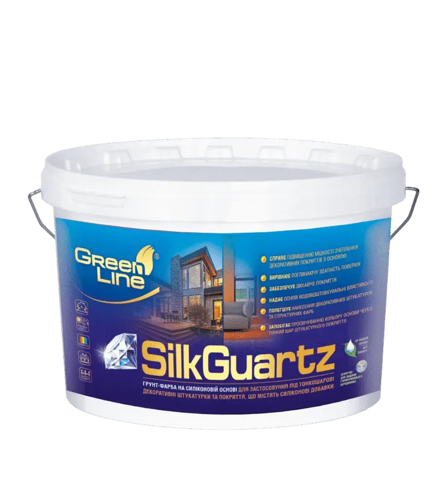 Ґрунт-фарба на силіконовій основі Green Line Silk Guartz (10 л)