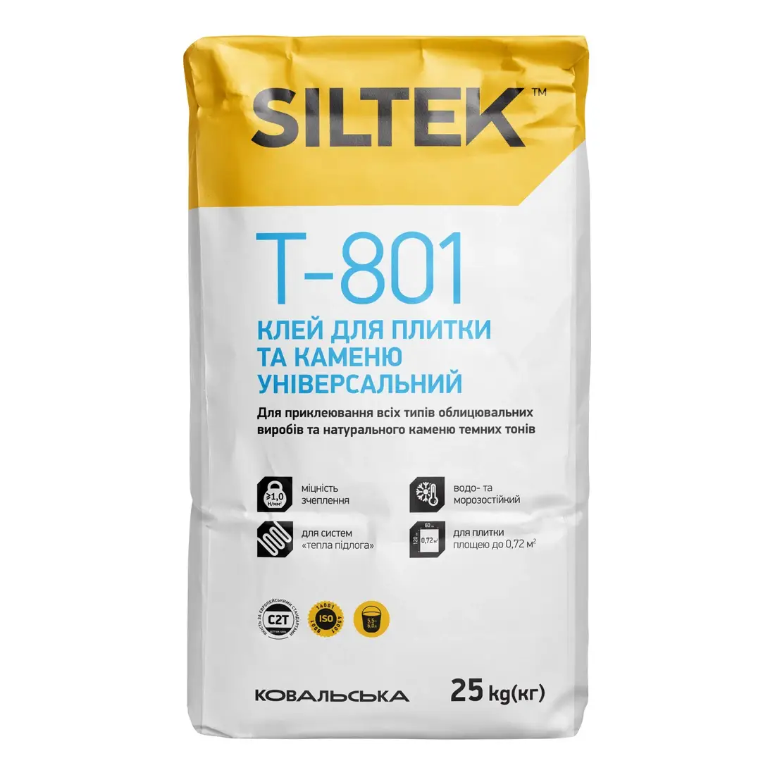 Клей для плитки та каменю універсальний Siltek T-801 (25 кг)