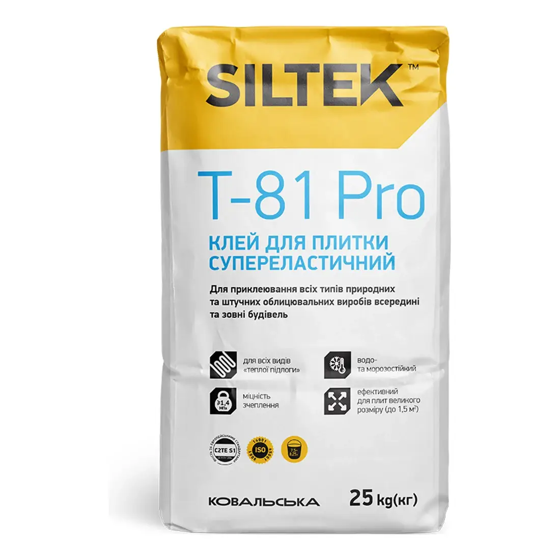 Клей для плитки супереластичний Siltek T-81 Pro (25 кг)