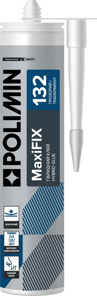Клей-герметик Polimin MAXIFIX 132 прозорий (290 мл)