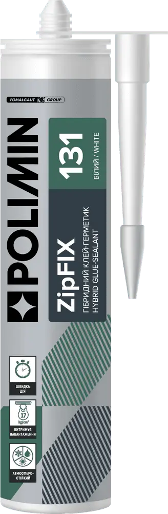 Клей-герметик Polimin ZIPFIX 131 білий (290 мл)