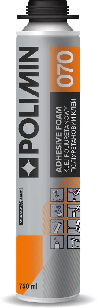 Клей піна монтажна професійна Polimin ADHESIVE FOAM 070 (750 мл)
