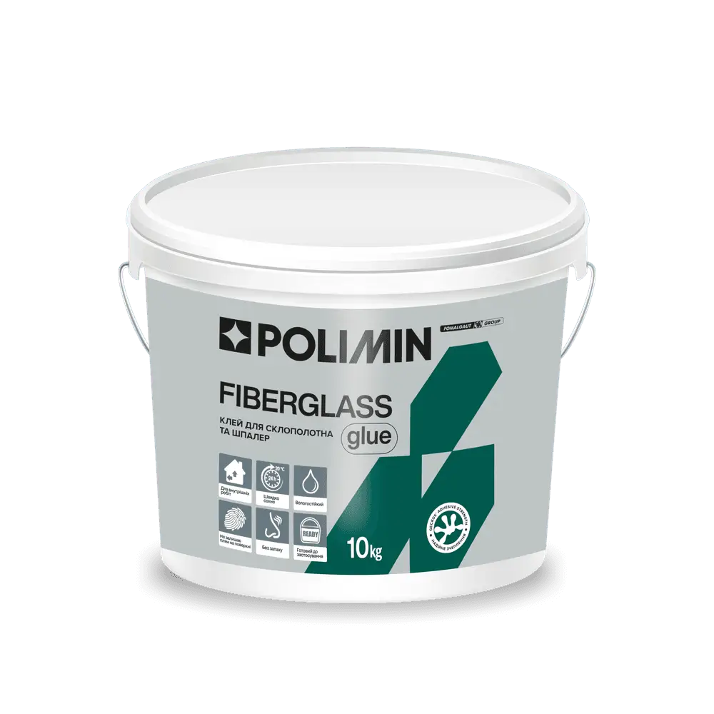 Клей Polimin Fiberglass Glue для склополотна та шпалер (10 кг)
