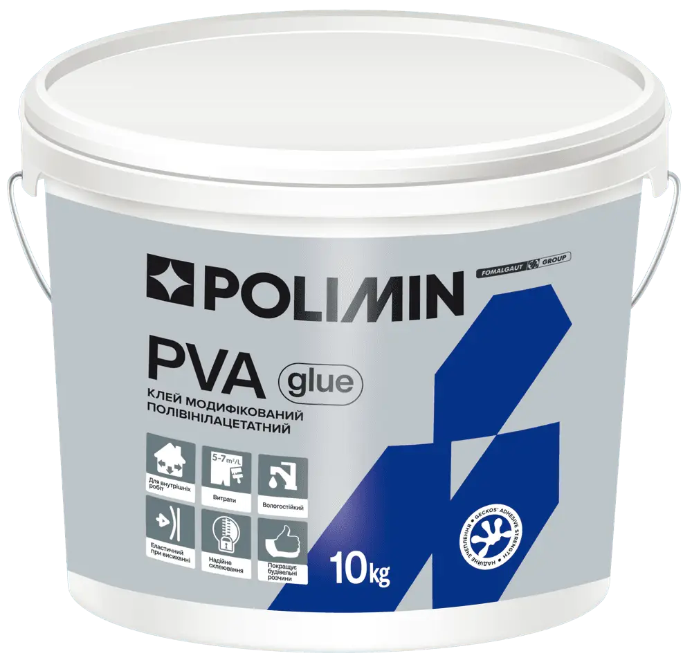 Клей Полімін ПВА для будівельних розчинів та побутових потреб «PVA Glue» (10 кг)