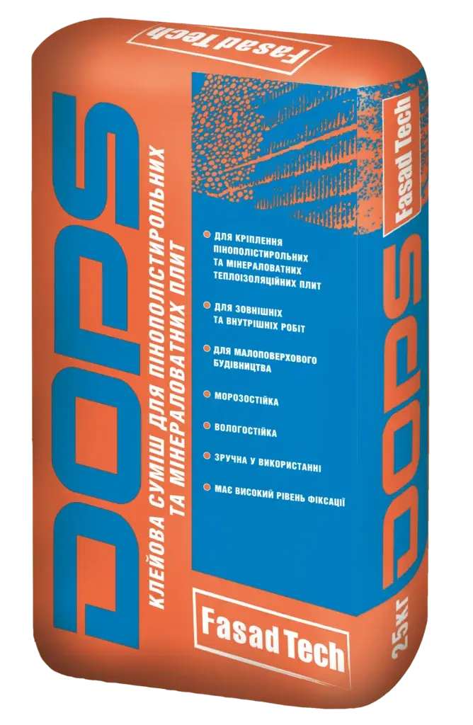 Клейова суміш для теплоізоляційних плит DOPS Fasad Tech (25 кг)