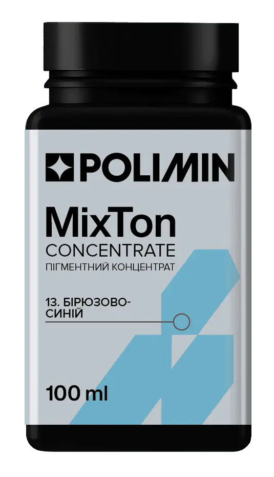 Колоранти для тонування фарб, пігмент Polimin MixTon concentrrate / №13 (бірюзово-синій), 100 мл