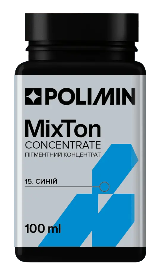 Колоранти для тонування фарб, пігмент Polimin MixTon concentrrate / №15 (синій), 100 мл