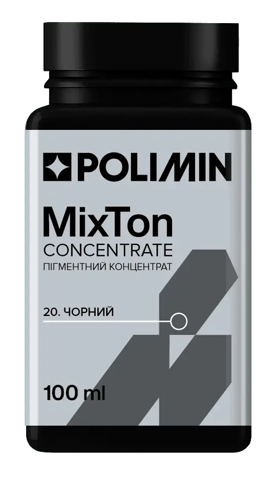 Колоранти для тонування фарб, пігмент Polimin MixTon concentrrate / №20 (чорний), 100 мл