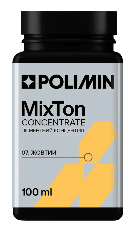Колоранти для тонування фарб, пігмент Polimin MixTon concentrrate / №7 (жовтий), 100 мл