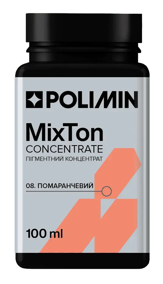 Колоранти для тонування фарб, пігмент Polimin MixTon concentrrate / №8 (помаранчевий), 100 мл
