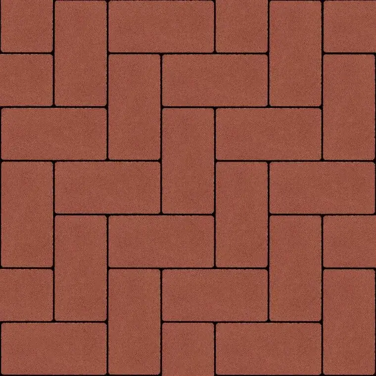 Бруківка Ковальська 200×100×60 без фаски паприка