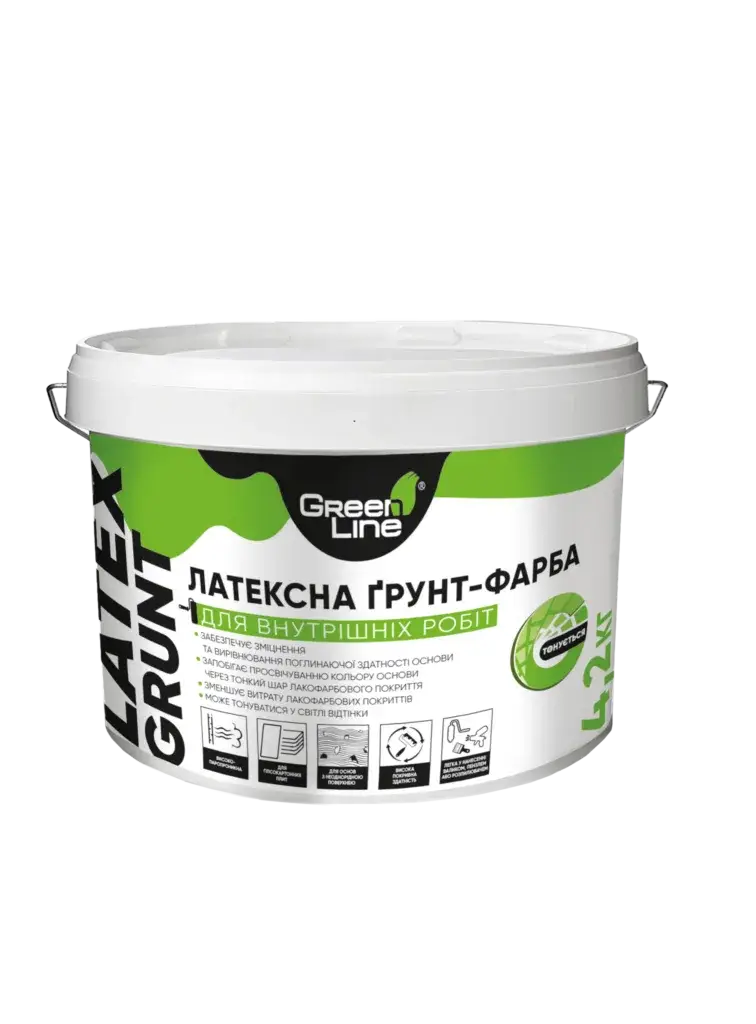 Латексна ґрунт-фарба для внутрішніх робіт Green Line Latex Grunt (14 кг)