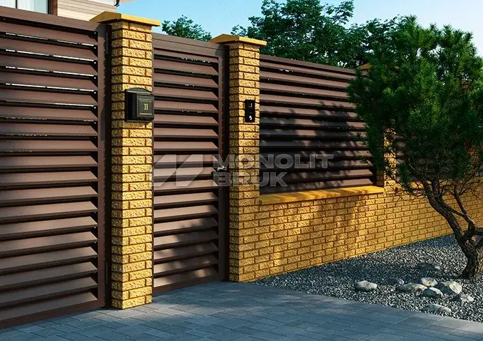 Цегла підмурівки системи огорожі "Кая" Жовтий 240×75×75 мм