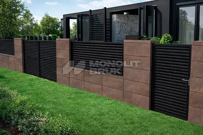Блок огорожі "Мегаблок" Bronze 756×195х288 мм