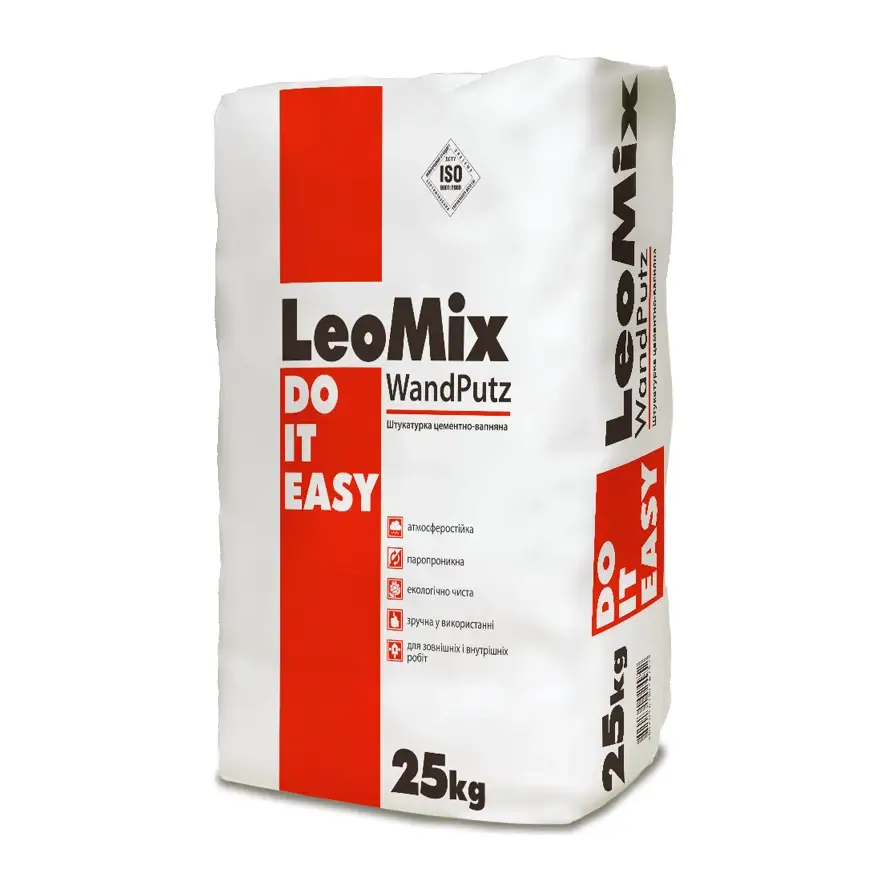 Штукатурка цементно-вапняна LeoMix WandPutz (25 кг)