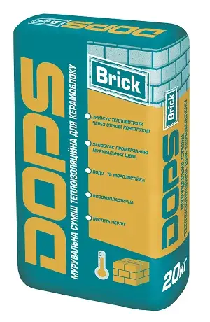 Теплоізоляційний кладочний розчин DOPS Brick (20 кг)