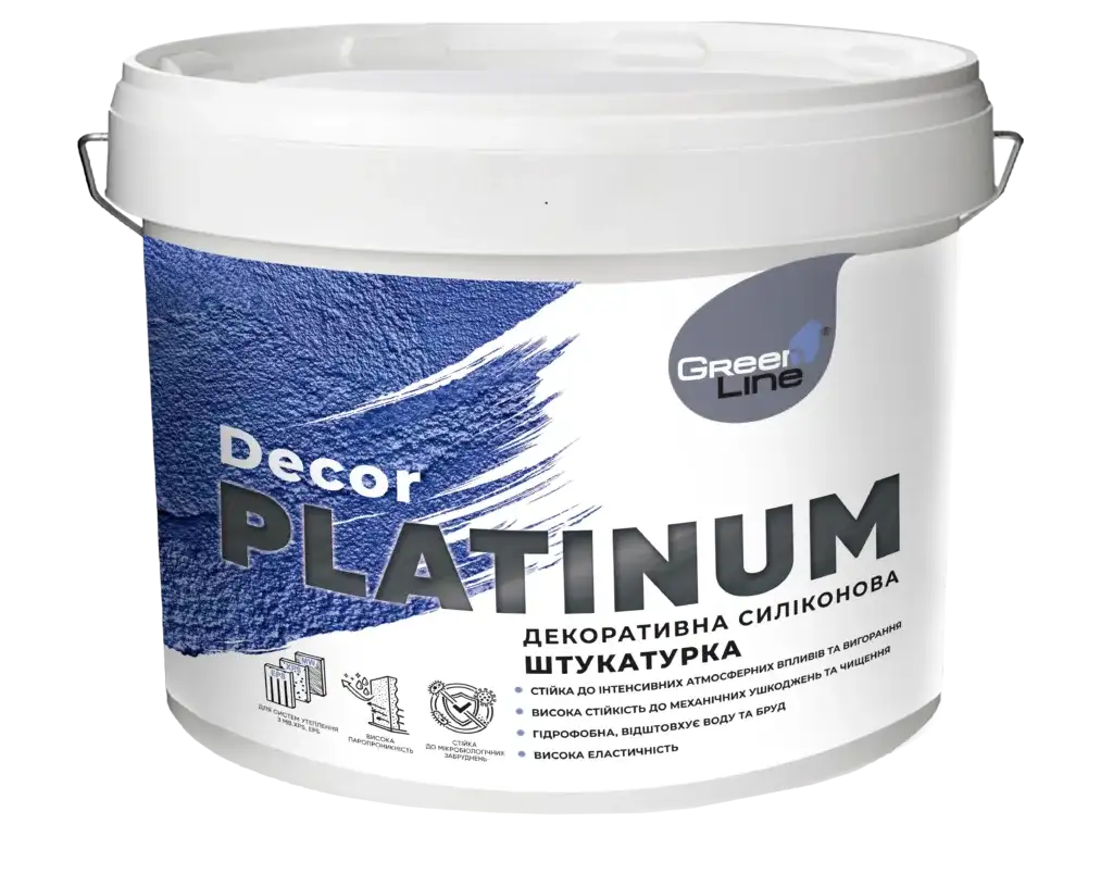 Декоративна силіконова штукатурка «короїд» Green Line Decor Platinum (25 кг)