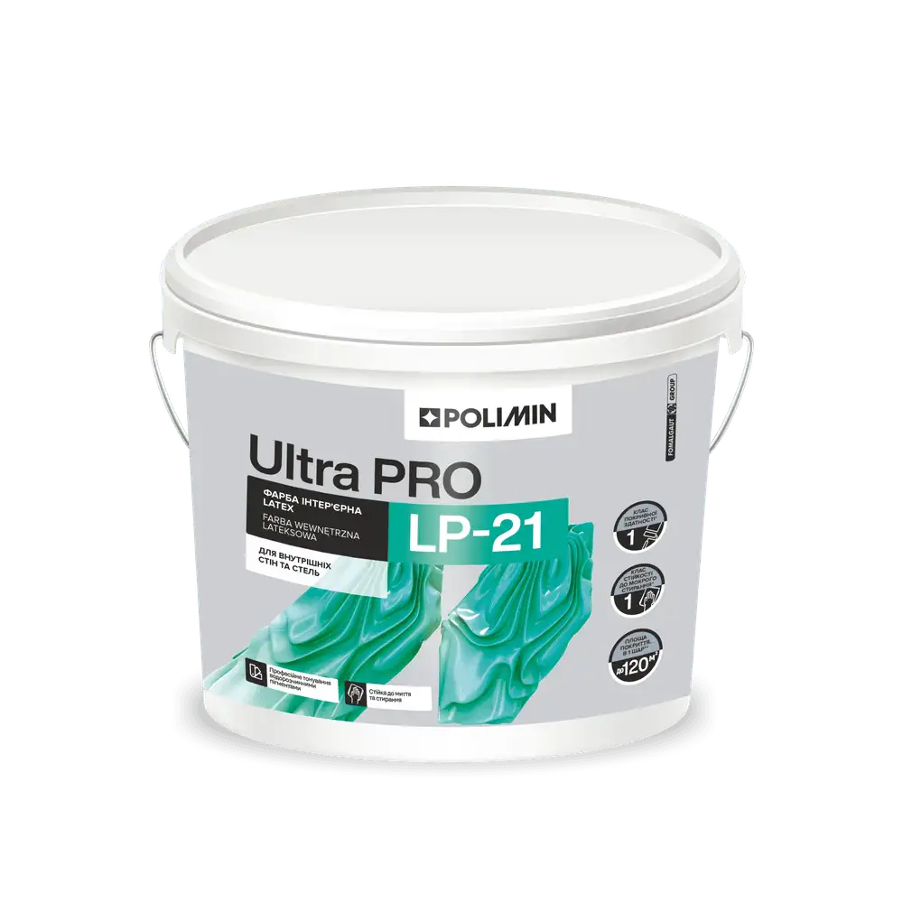 Фарба Інтер’єрна для стін та стель Polimin Latex LP-21 Ultra Pro База A (14 кг)