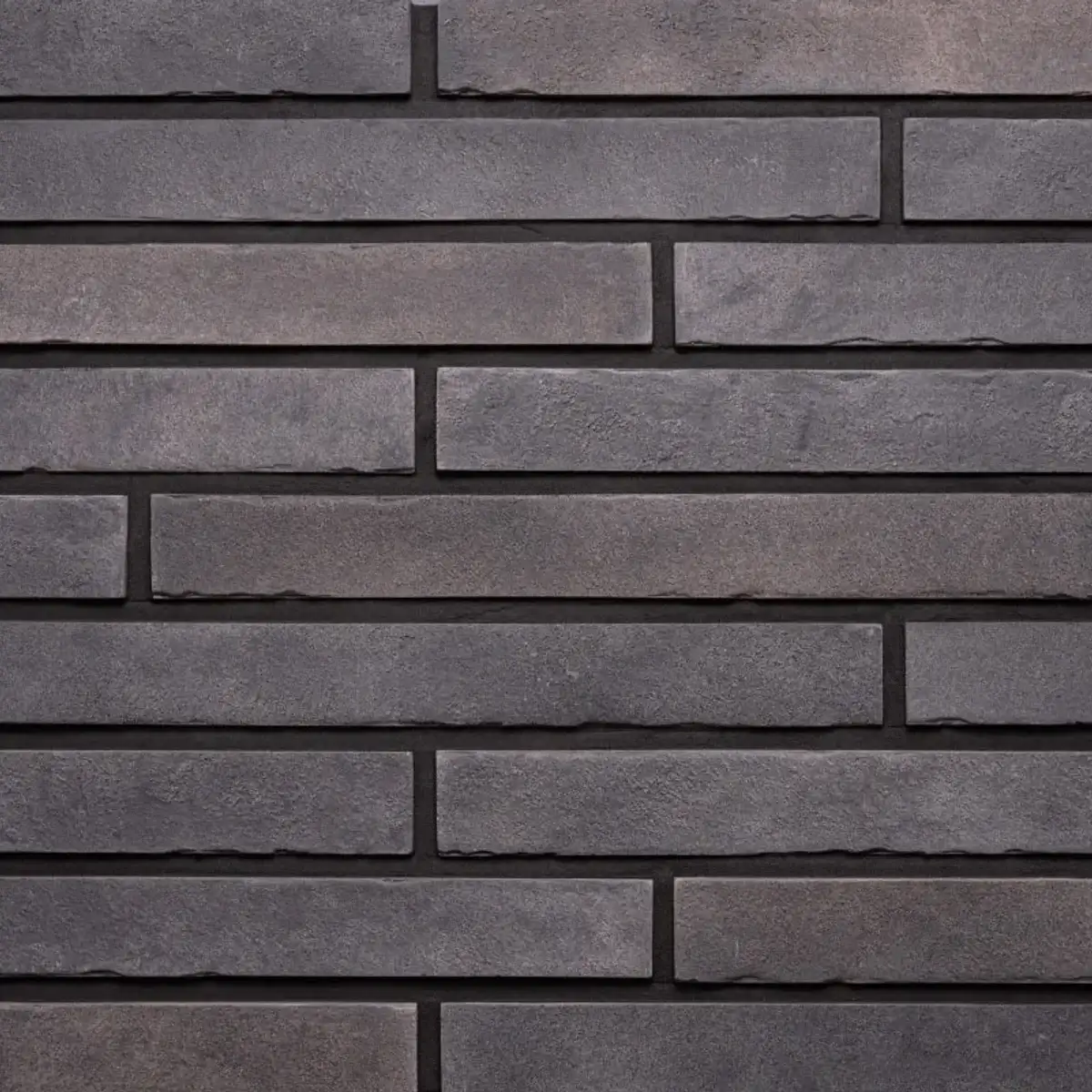 Фасадна плитка Loft Brick Luna 490 XL Long чорно-сірий ригель