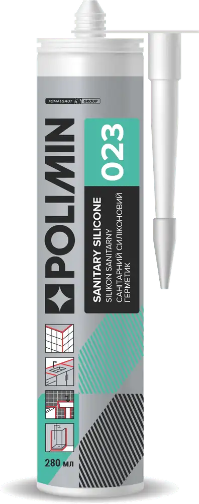 Герметик санітарний силіконовий Polimin UNIVERSAL SILICONE прозорий (280 мл)