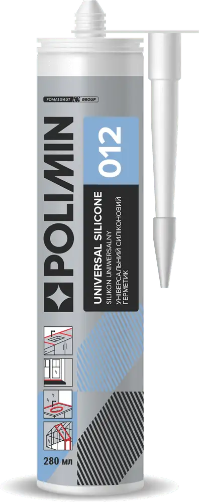 Герметик силіконовийуніверсальний Polimin UNIVERSAL SILICONE прозорий (280 мл)