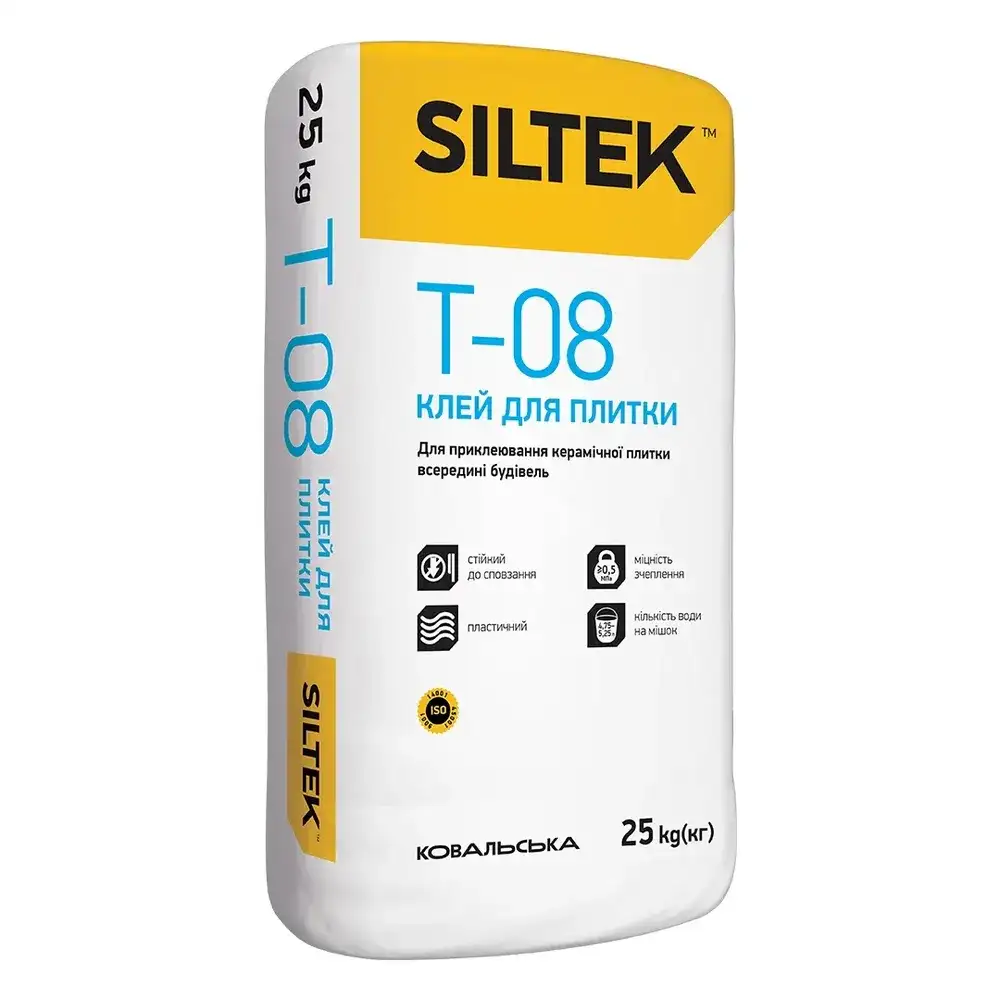 Клей для плитки Siltek T-08 Мікс+ (25 кг)