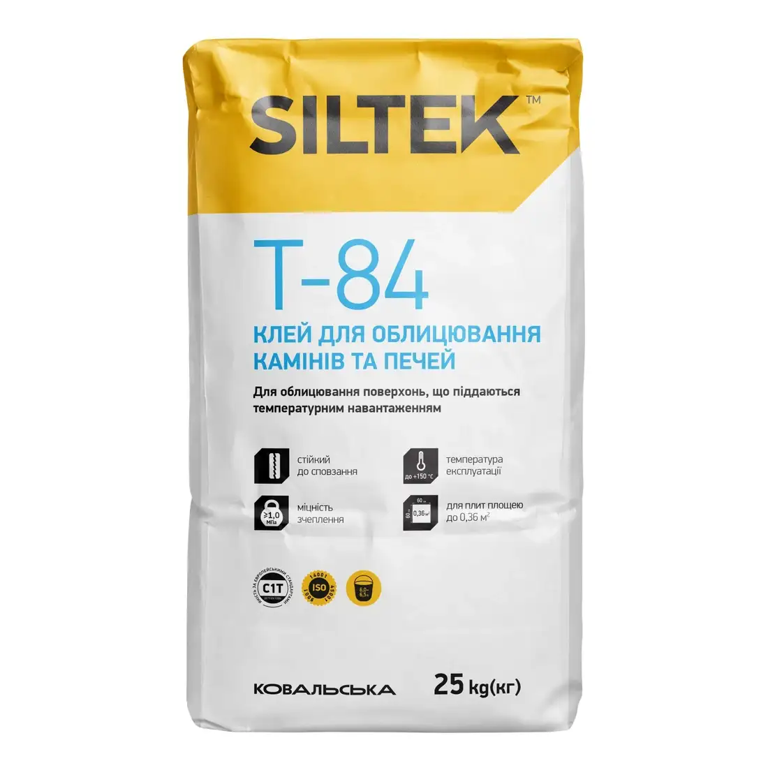 Клей для облицювання камінів та печей Siltek T-84 (25 кг)