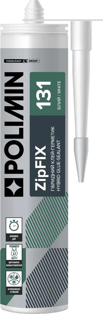 Клей-герметик Polimin ZIPFIX 131 білий (290 мл)