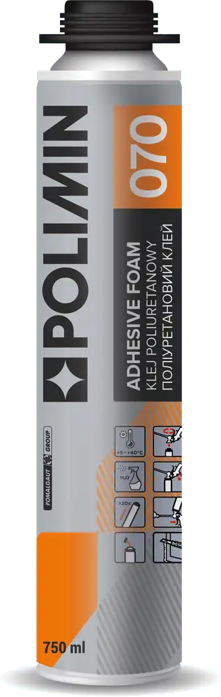 Клей піна монтажна професійна Polimin ADHESIVE FOAM 070 (750 мл)