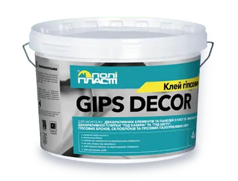 Клейова гіпсова суміш Поліпласт GIPS DECOR (7 кг)