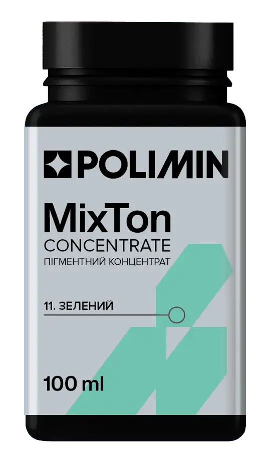 Колоранти для тонування фарб, пігмент Polimin MixTon concentrrate / №11 (зелений), 100 мл