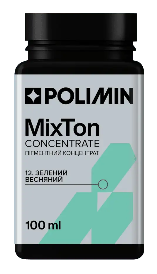 Колоранти для тонування фарб, пігмент Polimin MixTon concentrrate / №12 (зелений весняний), 100 мл