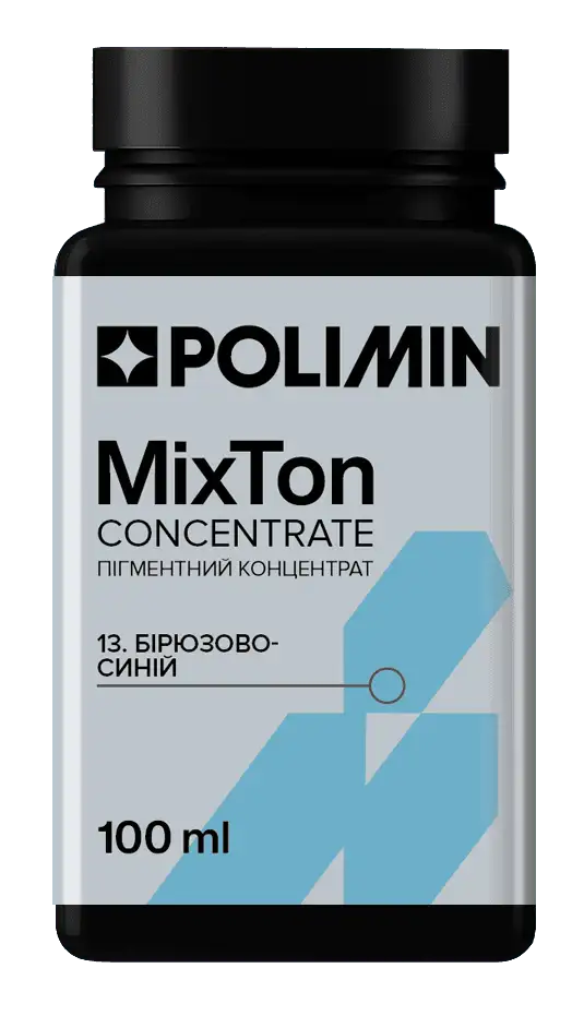 Колоранти для тонування фарб, пігмент Polimin MixTon concentrrate / №13 (бірюзово-синій), 100 мл