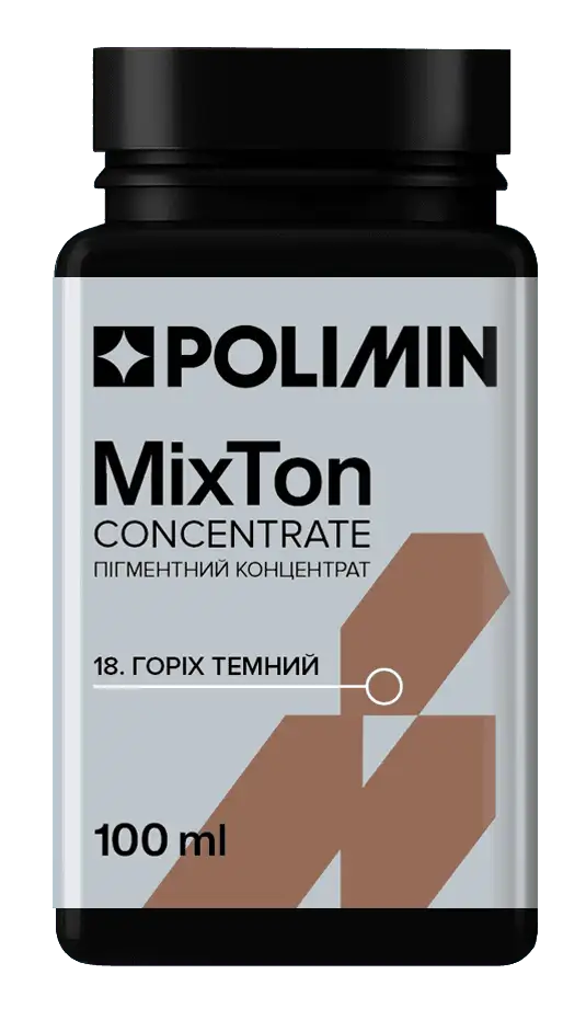 Колоранти для тонування фарб, пігмент Polimin MixTon concentrrate / №18 (горіх темний), 100 мл