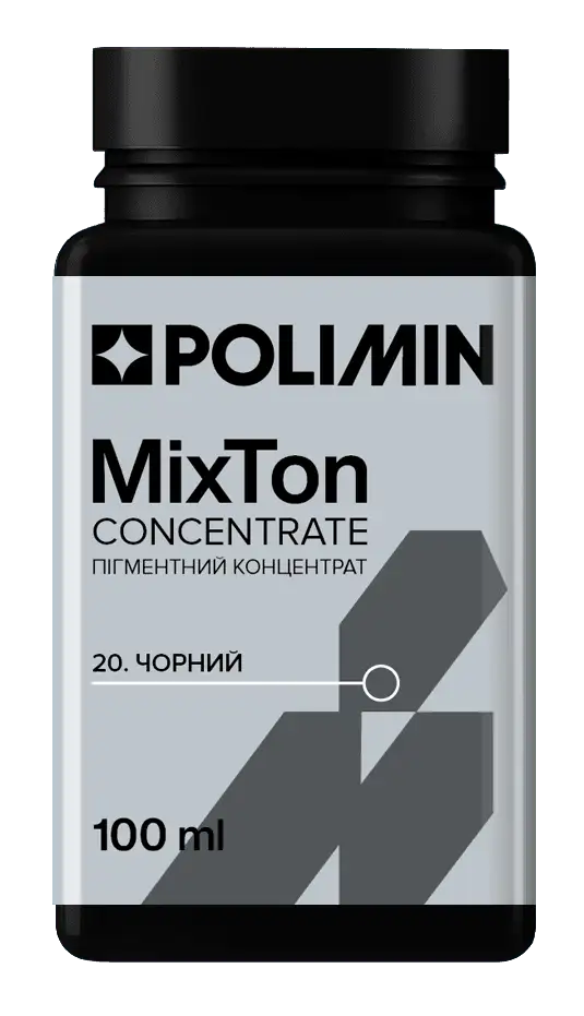 Колоранти для тонування фарб, пігмент Polimin MixTon concentrrate / №20 (чорний), 100 мл