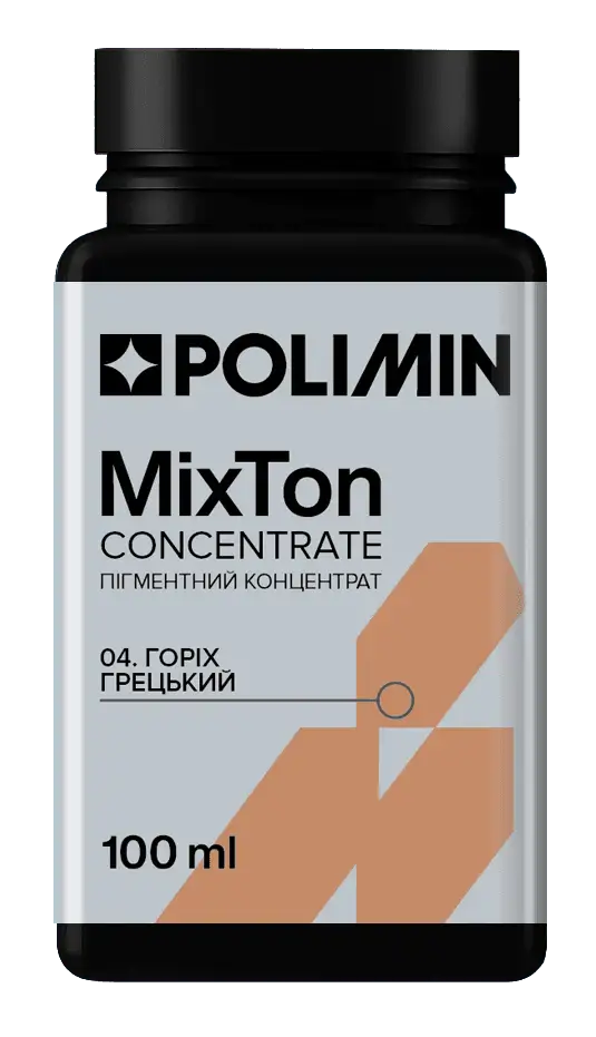 Колоранти для тонування фарб, пігмент Polimin MixTon concentrrate / №4 (горіх середній), 100 мл