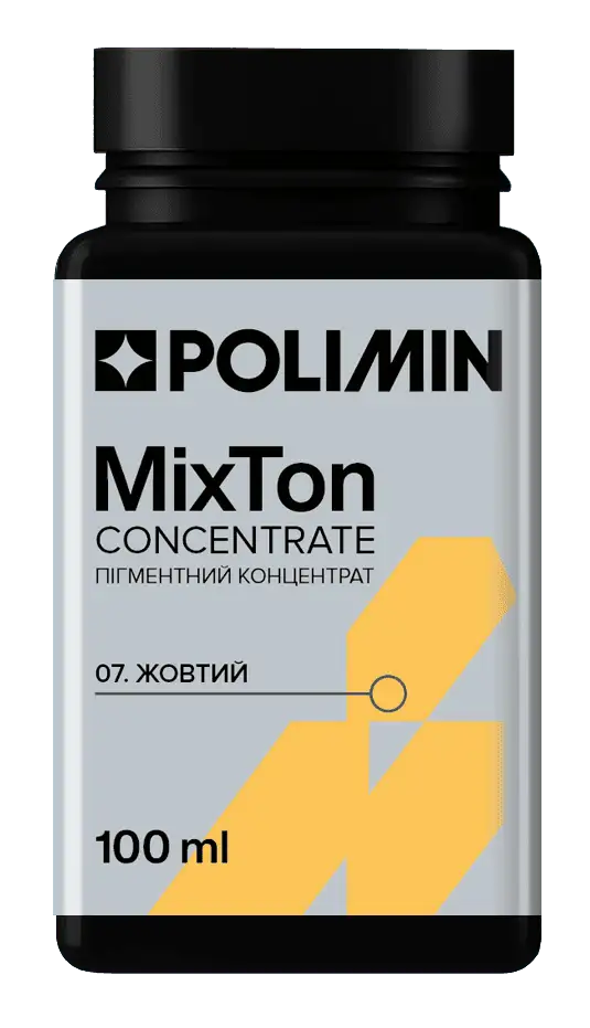 Колоранти для тонування фарб, пігмент Polimin MixTon concentrrate / №7 (жовтий), 100 мл