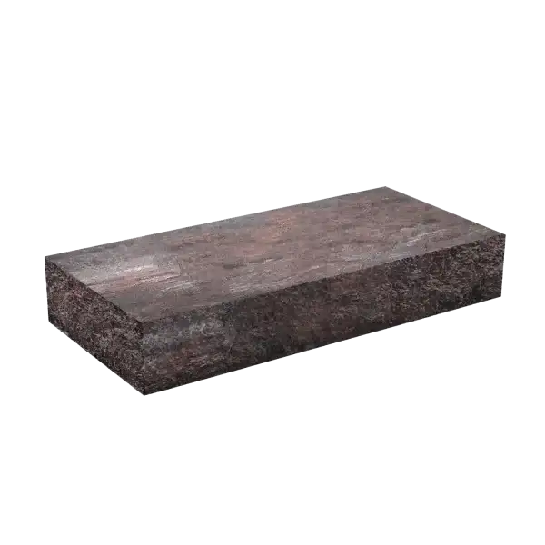 Колота сходинка Ковальська 3 колоті сторони 900×425×150 терра — рендер колотої сходинки