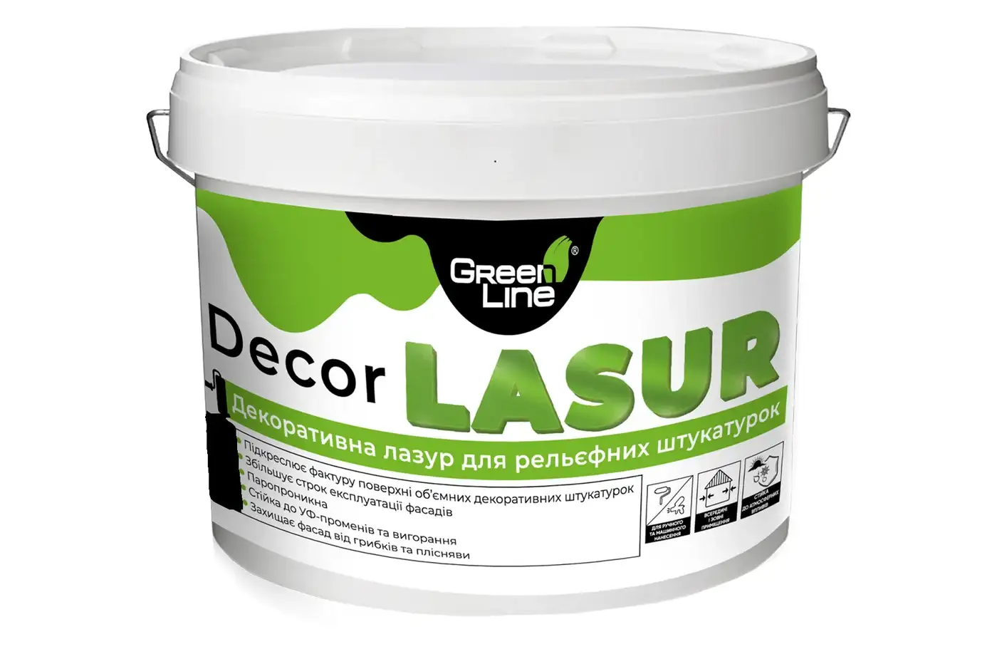 Декоративна лазур для рельєфних штукатурок Green Line Decor Lasur (2,7 л)